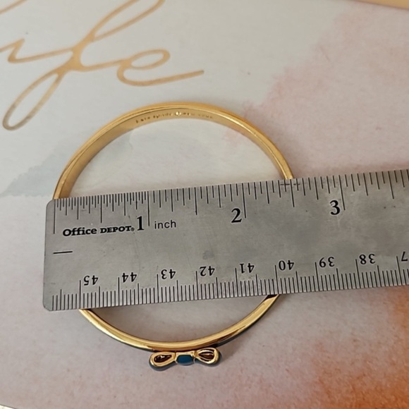 Kate Spade Take A Bow Enamel Bangle Bracelet, Blue & Gold - NWOT - Picture 3 of 8
